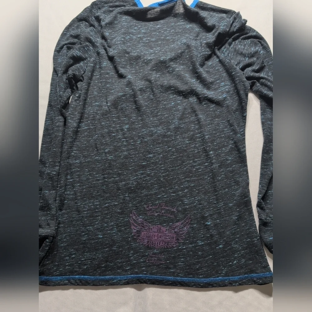 Harley-Davidson Black Tee with Blue Accents - Picture 6 of 9